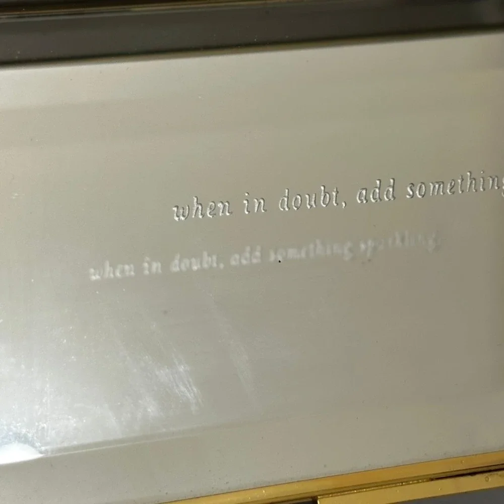 Kate Spade Black Glass Gold Trim Jewelry Box When In Doubt Something Sparkling